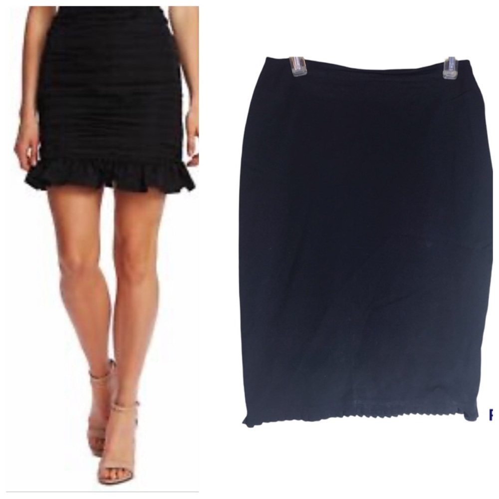 Express Stretch Vintage Y2K Mini Pencil Skirt Pleat Hem Fitted Sexy Small